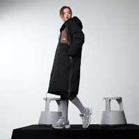 Shop New Balance Hyper Sports Designer Series Colorblock Hooded Down Coat Black Unisex NPD4T103-BK