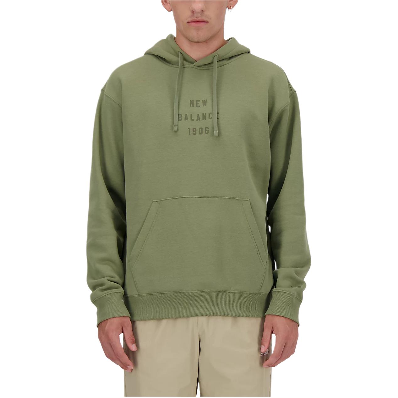 New Balance Iconic Collegiate Graphic Hoodie Dark Olive Stone MT41517-DEK