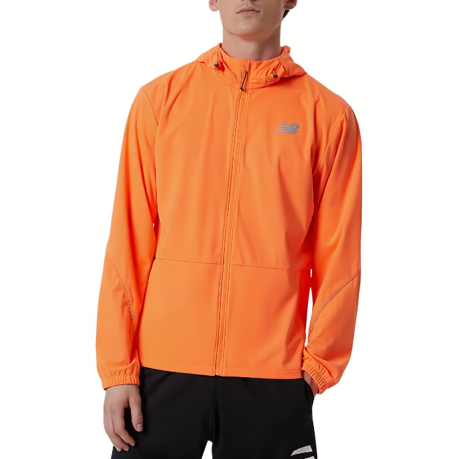 New Balance Impact Run Waterproof Reflective Logo Hoodie Jacket Orange () MJ21266-VIB