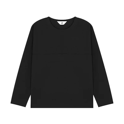 New Balance Japan Black Crewneck Long-Sleeve Loose Fit Sweatshirt JMTL2219-BK
