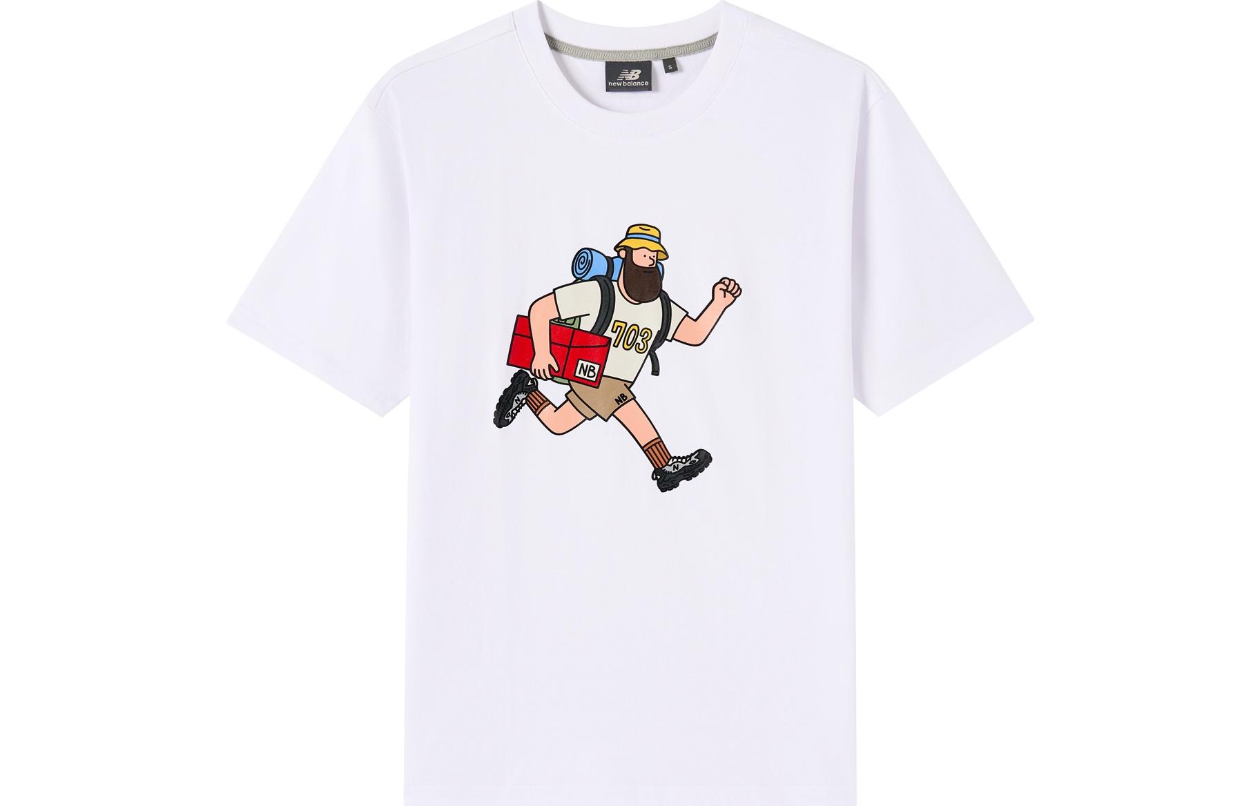 New Balance JHI Collab White Graphic Logo Unisex T-Shirt. NEA6J063-WT