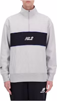 New Balance Kawhi's Klawset Half-Zip Pullover Long-Sleeve Sweatshirt Grey Men MT23590AG New Balance Kawhi's Klawset Half-Zip Pullover Long-Sleeve Sweatshirt Grey Men MT23590AG