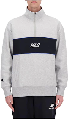 New Balance Kawhi's Klawset Half-Zip Pullover Long-Sleeve Sweatshirt Grey Men MT23590AG Buy New Balance Kawhi's Klawset Half-Zip Pullover Long-Sleeve Sweatshirt Grey Men MT23590AG