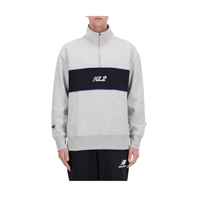 New Balance Kawhi's Klawset Half-Zip Pullover Long-Sleeve Sweatshirt Grey Men MT23590AG