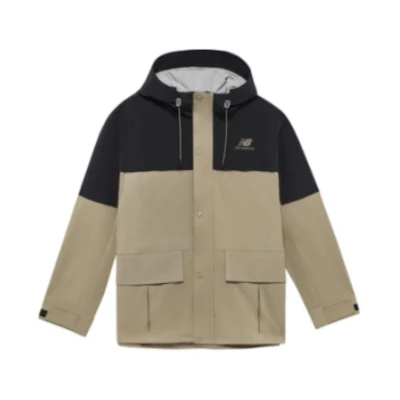 New Balance Khaki 2-in-1 Detachable Hooded Jacket for Fall/Winter Casual Wear AMJ23315-DRI