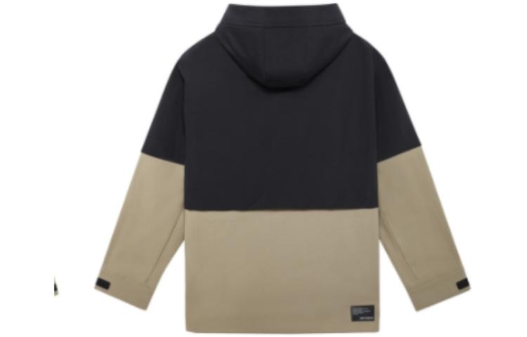 Lookbook New Balance 卡其色 2合1可拆式連帽外套 秋冬休閒穿搭 AMJ23315-DRI