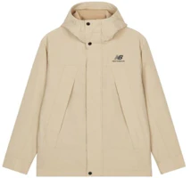 New Balance Khaki Full-Zip Hoodie Jacket with Logo Print AMJ23357-INC New Balance Khaki Full-Zip Hoodie Jacket with Logo Print AMJ23357-INC