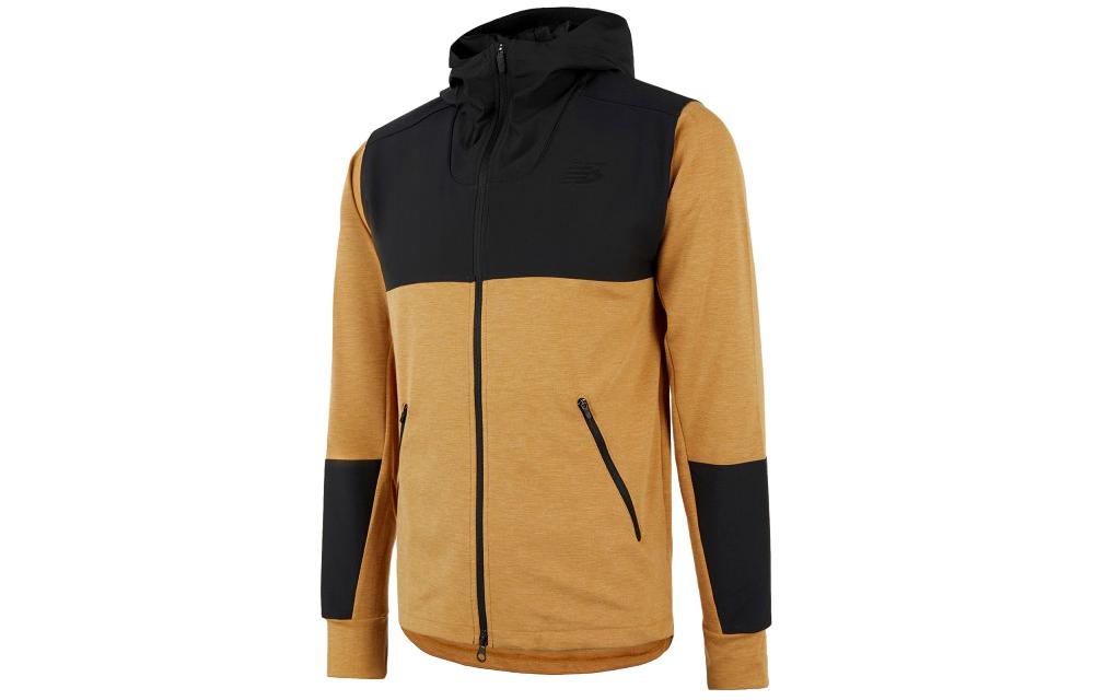 New Balance Khaki Hooded Casual Long-Sleeve Jacket MJ01140-WWH