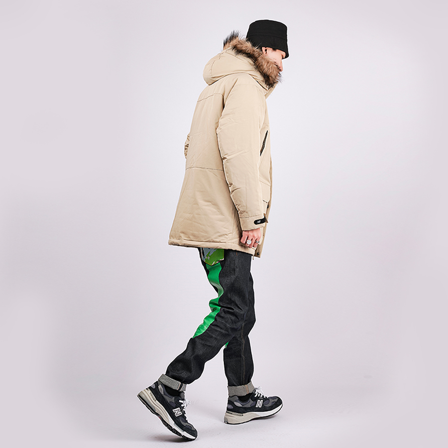 Purchase New Balance 卡其連帽中長款冬季羽絨外套 NPA46011-BEI