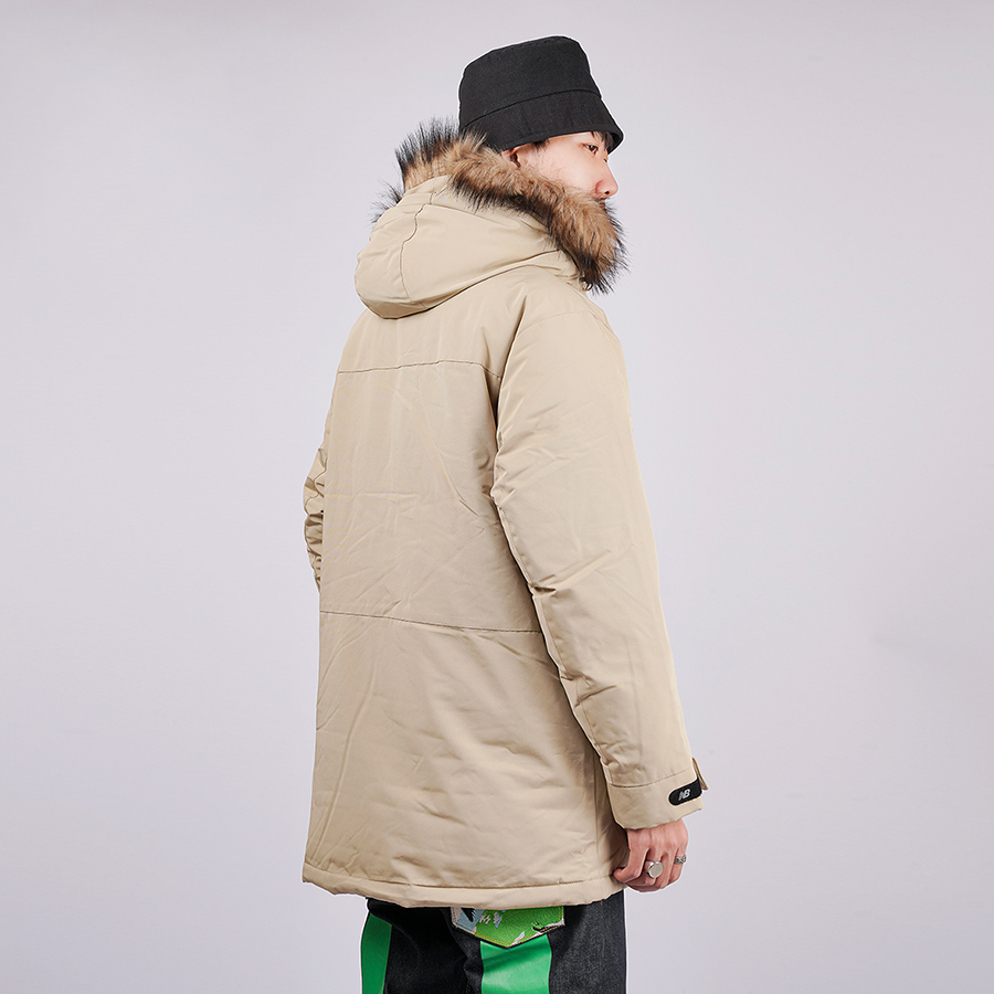 Details for New Balance 卡其連帽中長款冬季羽絨外套 NPA46011-BEI