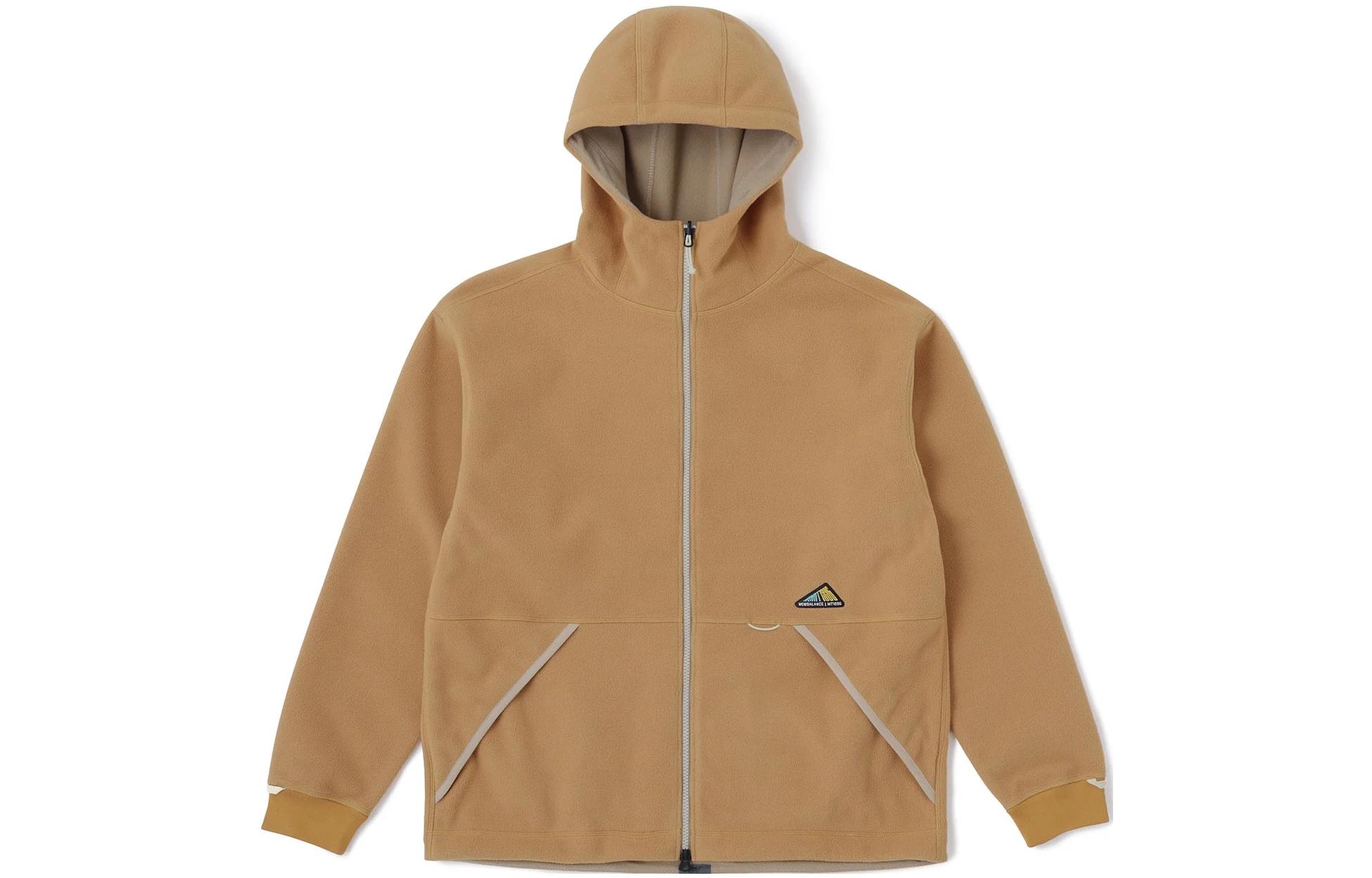 New Balance Khaki Hoodie with Embroidered Logo and Full Zip JMJL2054-WWK