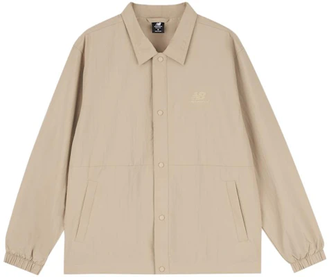 New Balance Khaki Long-Sleeve Button-Up Jacket with Solid Collar AMJ33360-BNN Buy New Balance Khaki Long-Sleeve Button-Up Jacket with Solid Collar AMJ33360-BNN