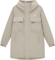 New Balance Khaki Long Hooded Parka Down Jacket Unisex Warm Workwear Style. AMJ34300-SEN New Balance Khaki Long Hooded Parka Down Jacket Unisex Warm Workwear Style. AMJ34300-SEN