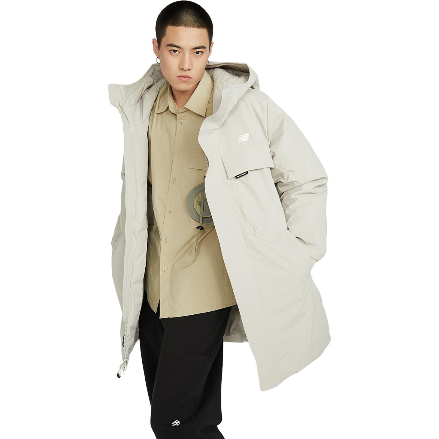 Shop New Balance Jaket Parka Panjang Khaki Unisex Hangat Gaya Workwear. AMJ34300-SEN