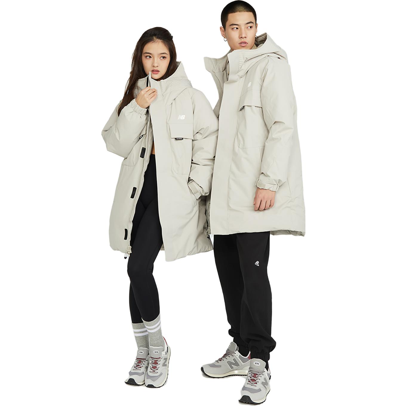 Sizing New Balance Jaket Parka Panjang Khaki Unisex Hangat Gaya Workwear. AMJ34300-SEN