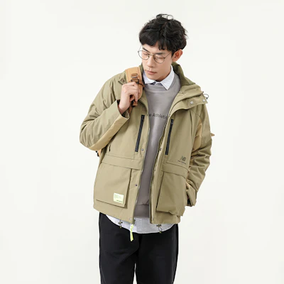 新百伦卡其色户外多口袋连帽夹克 AMJ21356-TCO Shop 新百伦卡其色户外多口袋连帽夹克 AMJ21356-TCO
