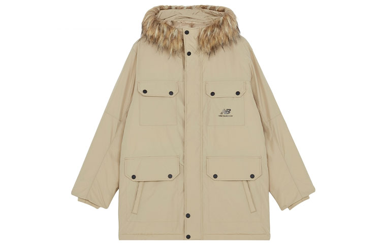Order New Balance Khaki Quilted Down Parka Jaket Musim Sejuk Tahan Angin Hangat. AMJ13329-HNA