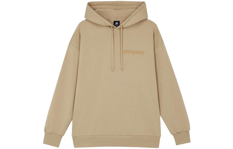 New Balance Khaki Solid Color Casual Loose Fit Hoodie Sweatshirt AMT33326-INC