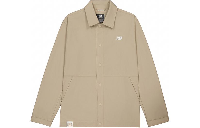 New Balance Khaki Woven Collar Shirt Jacket with Minimalist Logo NAE22101-DB