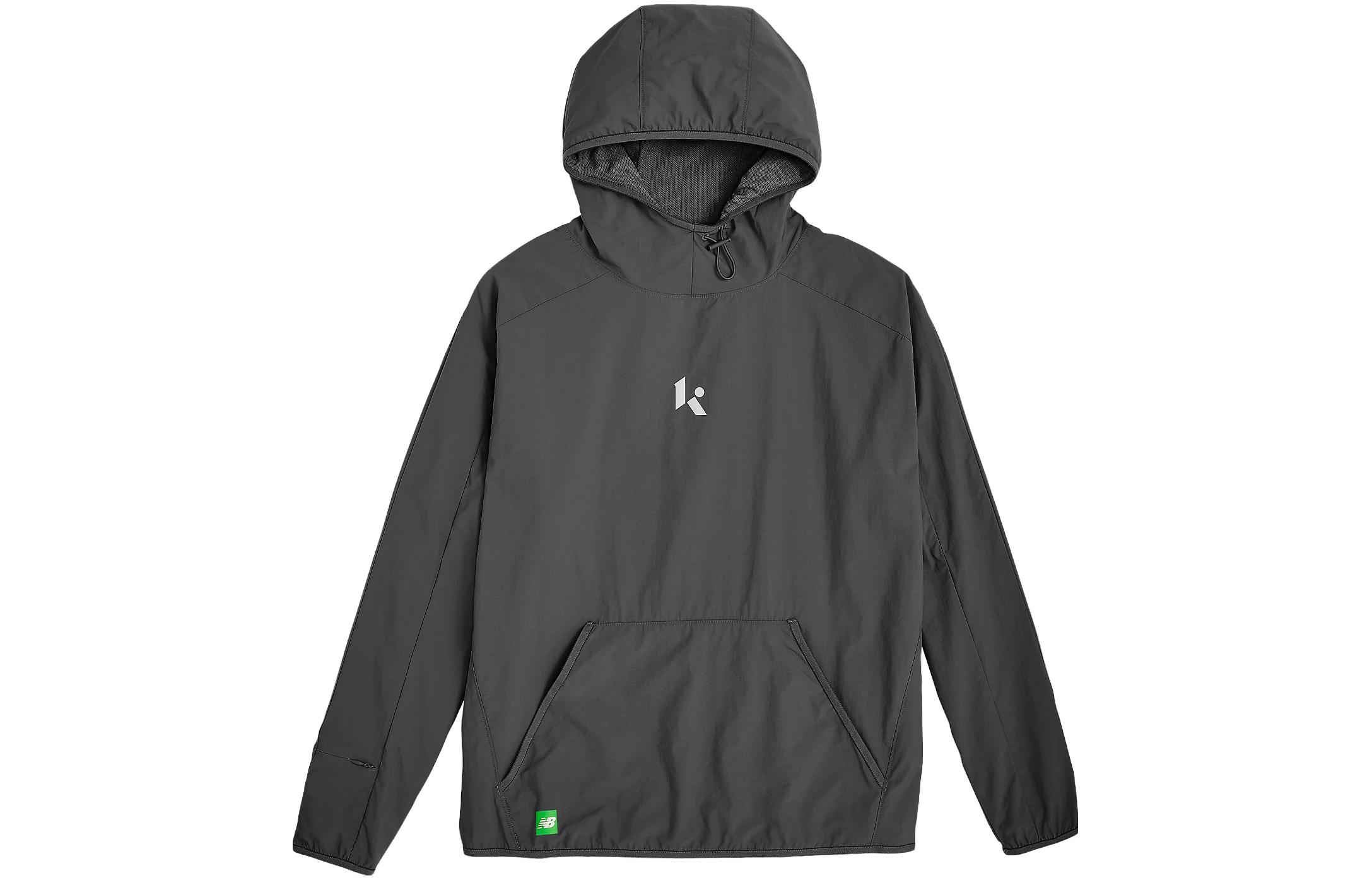New Balance Klutch NB Unleash Anorak Letter Print Hoodie Asphalt Black MT31599-ACK