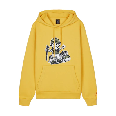 New Balance Lemon Yellow Printed Hoodie Pullover Sweatshirt AMT03339-YL