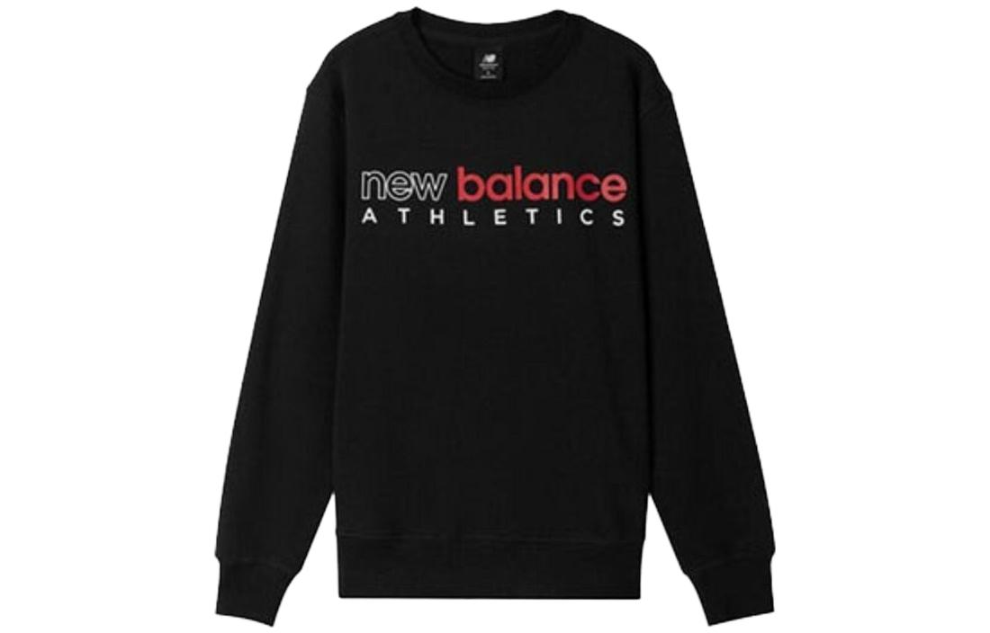 New Balance Letter Crewneck Pullover Sweatshirt Black AMT01577-BK