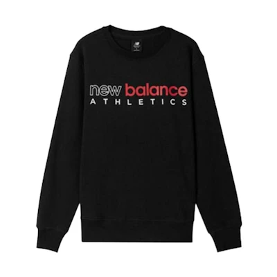 New Balance Letter Crewneck Pullover Sweatshirt Black AMT01577-BK