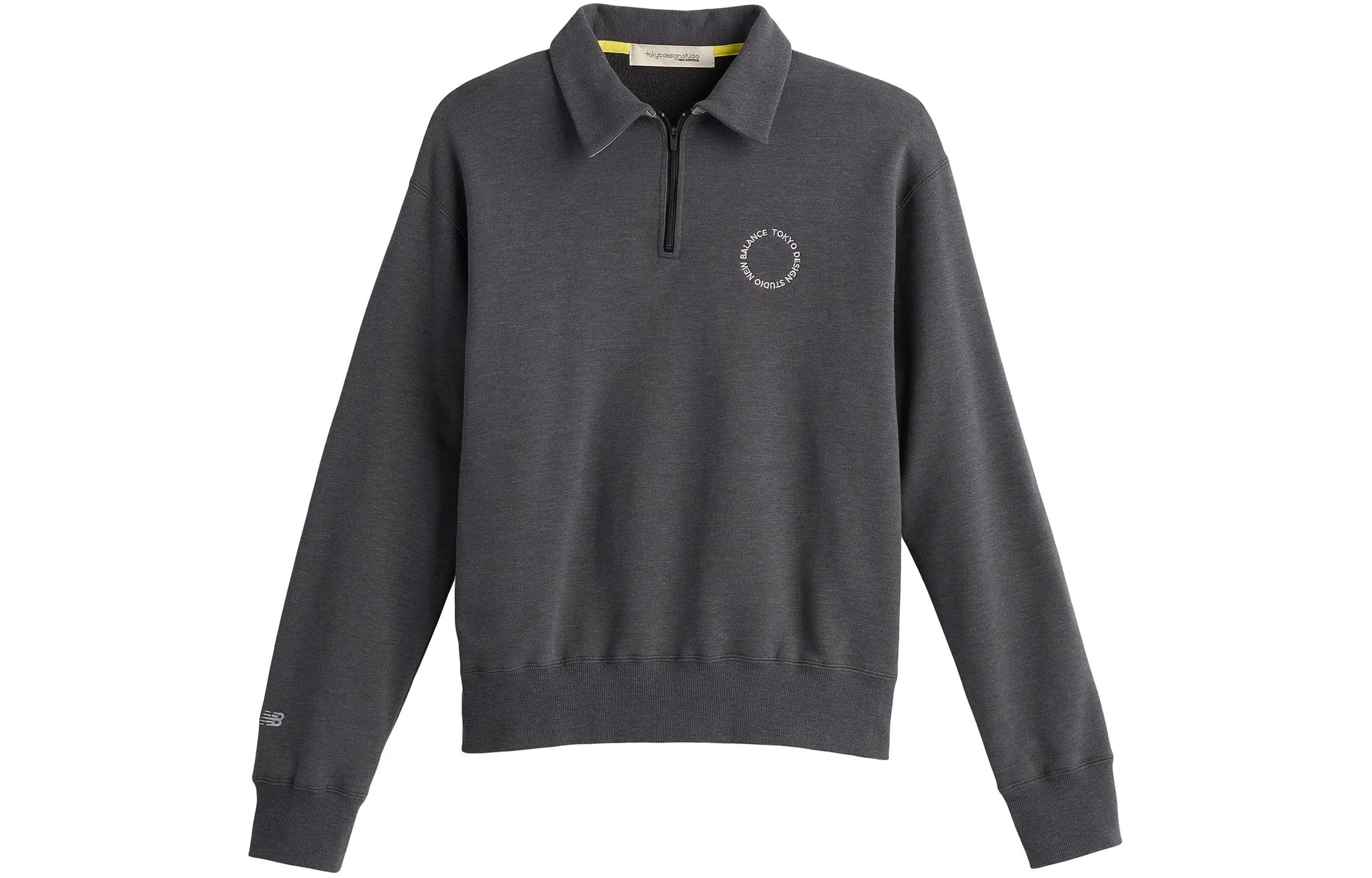 New Balance Letter Embroidered Oversized Sweatshirt Unisex Dark Gray UT45171-MGT