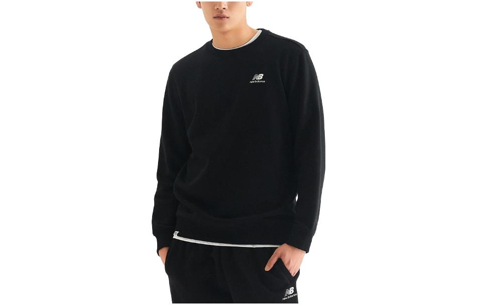 New Balance Letter Graphic Crewneck Sweatshirt Unisex Black NBNCD41013-19
