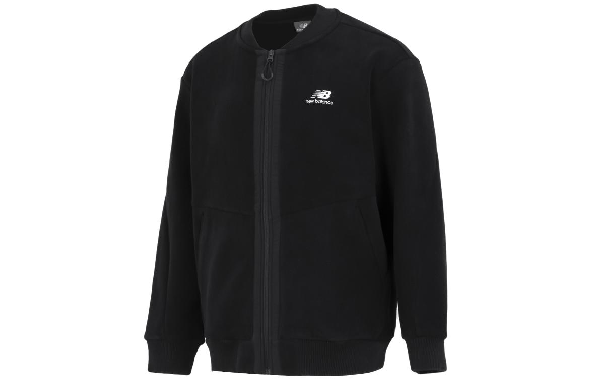 New Balance Letter Logo Print Knitted Sports Jacket Unisex - Black 6DC39643-BK