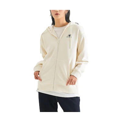 New Balance Letter Logo Print Loose Hoodie Unisex Off-White NBMDD41013-39