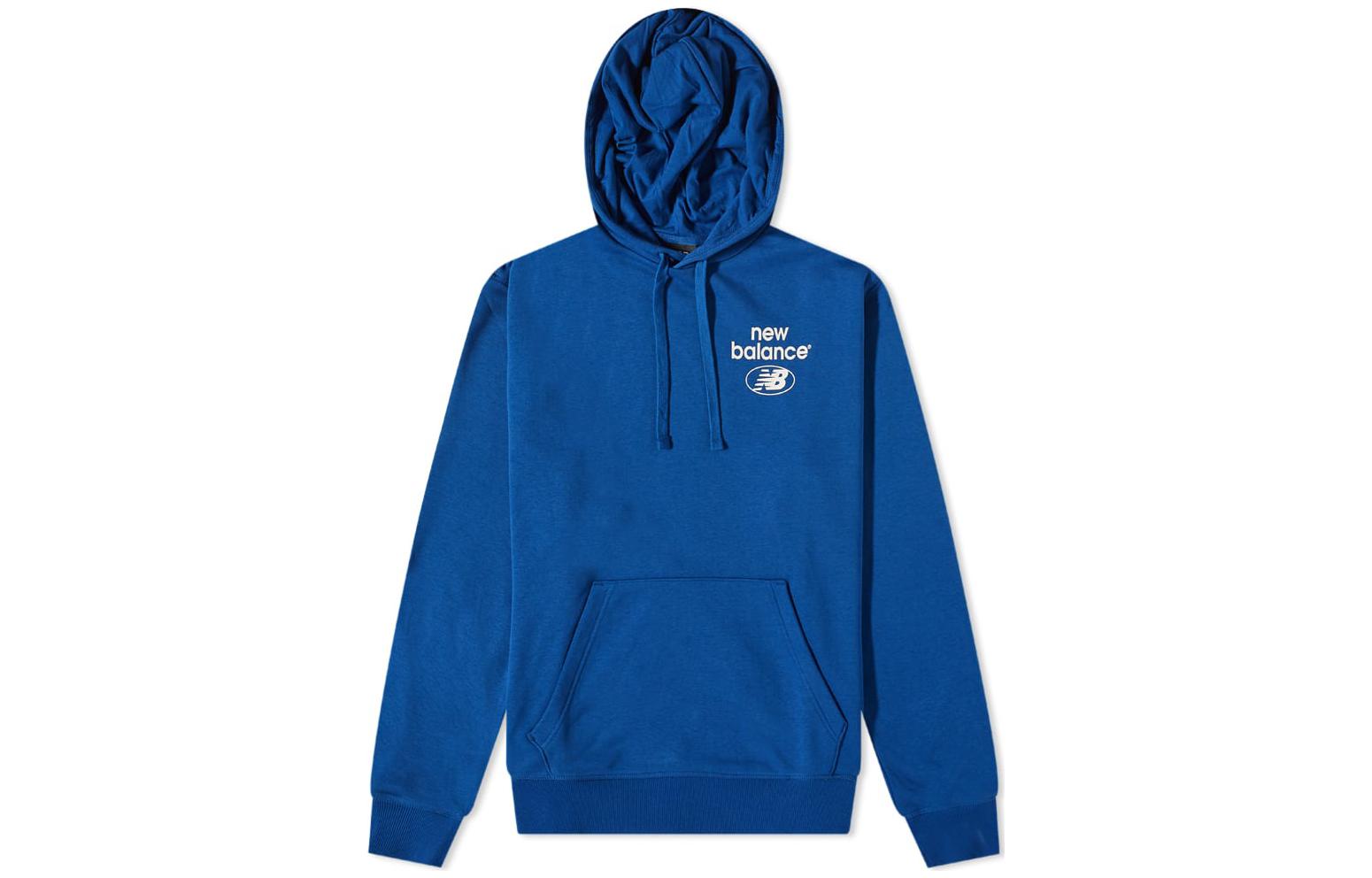 New Balance Letter Logo Print Pullover Hoodie Ocean Blue MT31514-ATE