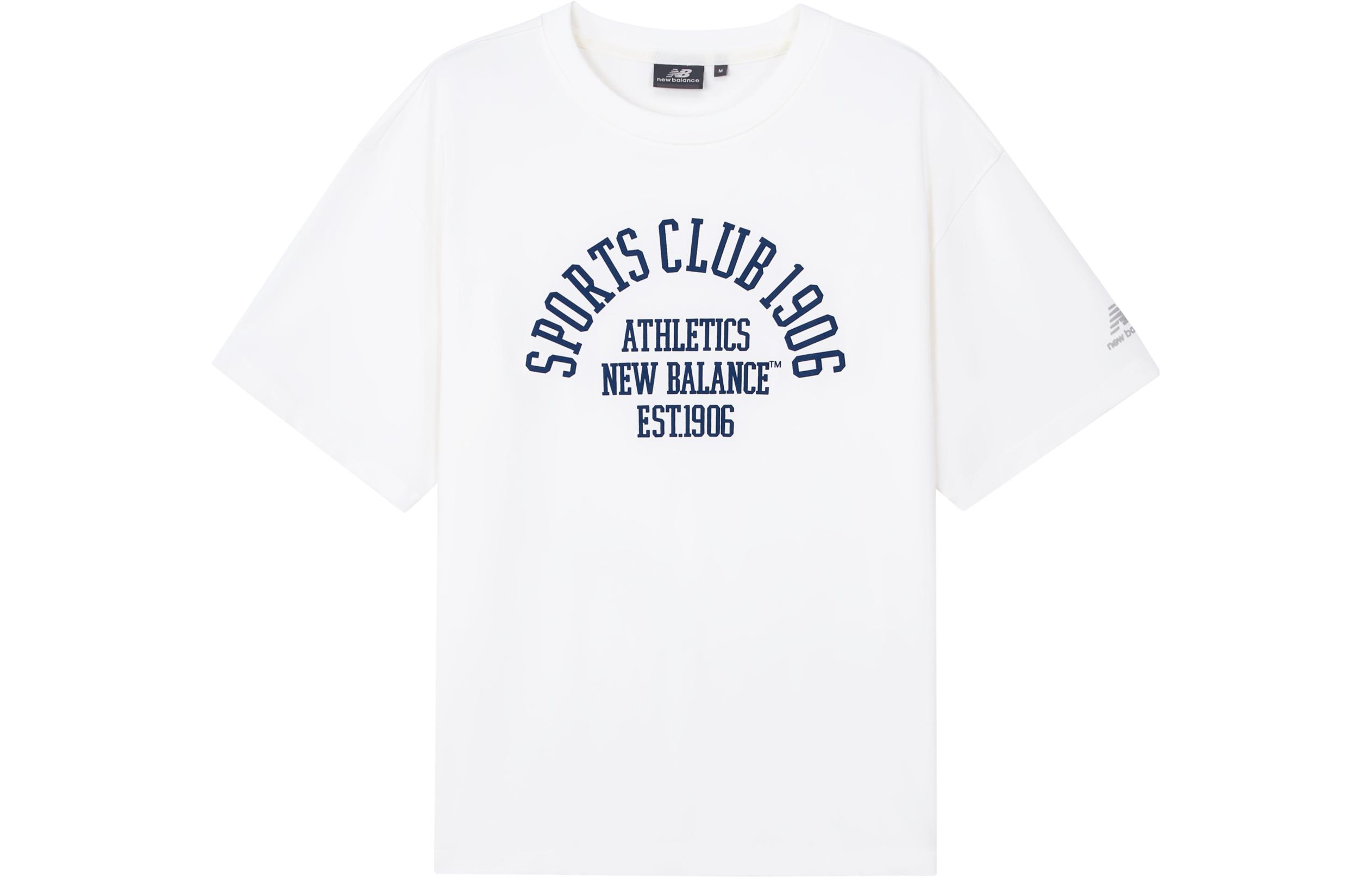 New Balance Letter Print Casual Loose-fit T-Shirt Unisex - White 5ED38451-IV