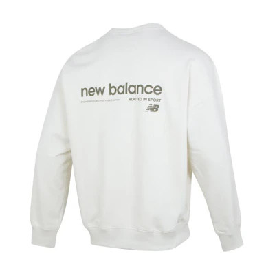New Balance Letter Print Casual Loose Pullover Sweatshirt Khaki AMT41330-CIC