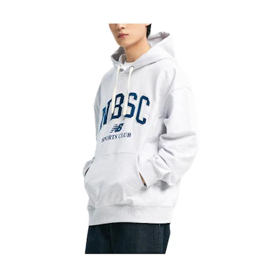 New Balance Letter Print Drawstring Hoodie - Gray NBN0E11813-16
