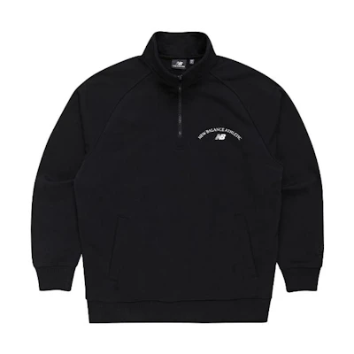 New Balance Letter Print Half-Zip Sweatshirt Unisex Black NBNCD1A0-13