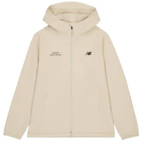 New Balance Letter Print Hooded Woven Jacket in Light Khaki NAE12081-LBE New Balance Letter Print Hooded Woven Jacket in Light Khaki NAE12081-LBE