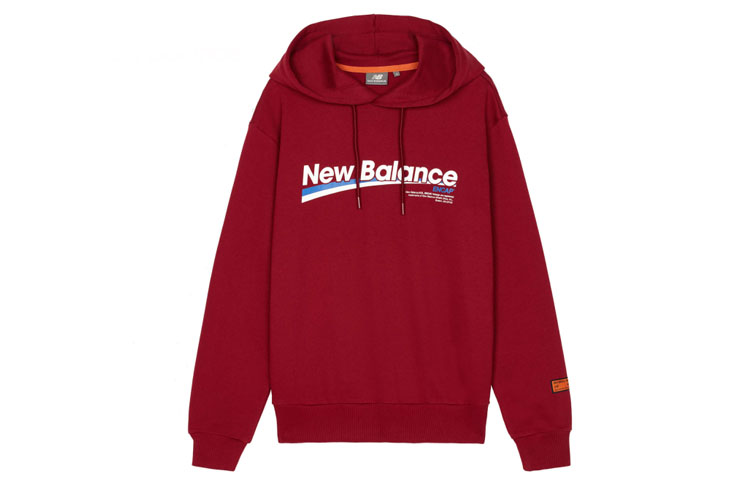 New Balance Letter Print Hoodie Wine Red (Unisex Casual Sweatshirt) NCA34013-BUR