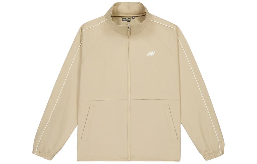 New Balance Letter Print Outdoor Retro Striped Jacket Khaki NAE11191-BEI