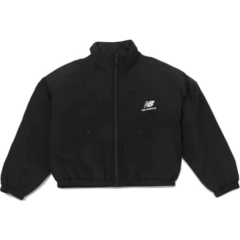 New Balance Letter Print Short Zip Jacket Unisex Black Long Sleeve Workwear WJ13504-BK
