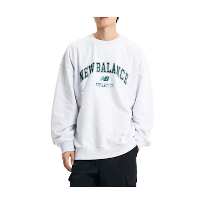 New Balance Letter Print Sweatshirt in Light Grey NBNCD33823-16