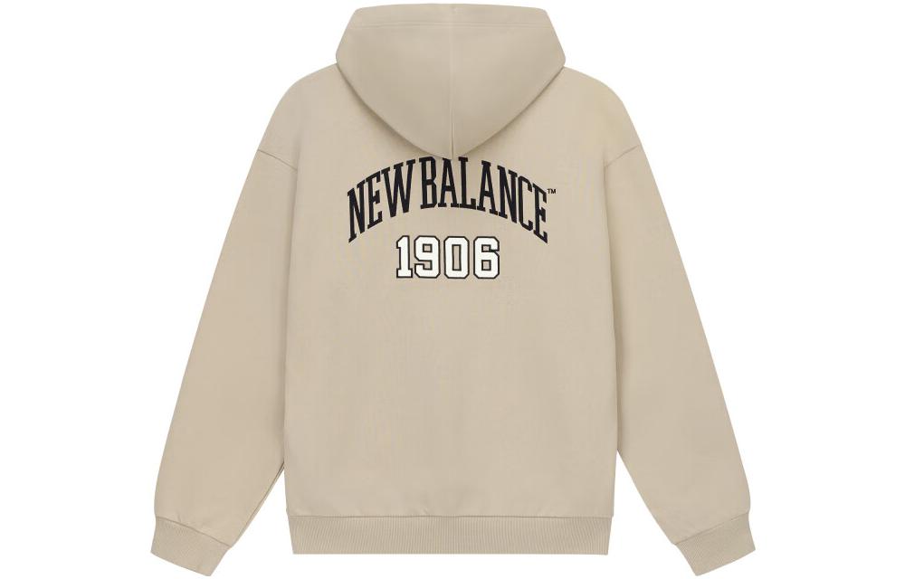 New Balance Letter Print Vintage Khaki Hoodie Unisex Casual Style 5CD38831-LBE