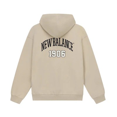New Balance Letter Print Vintage Khaki Hoodie Unisex Casual Style 5CD38831-LBE