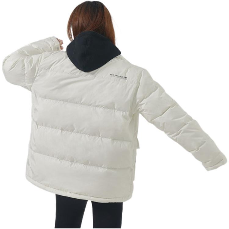 Shop New Balance Letter Print White Puffer Jacket Unisex Couples Style 5PC44683-IV