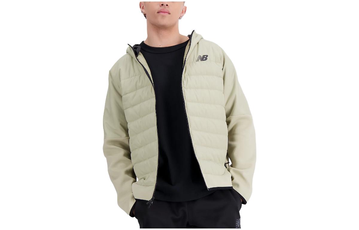 New Balance Letter Print Zip-Up Hoodie Jacket Fatigue Green MJ33145-FUG