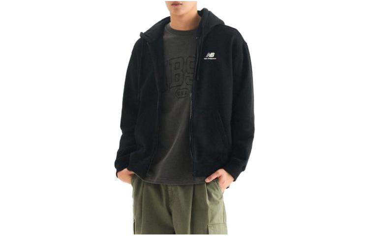 New Balance Letter Print Zip-Up Hoodie Jacket Long Sleeve NBMDD41013-19