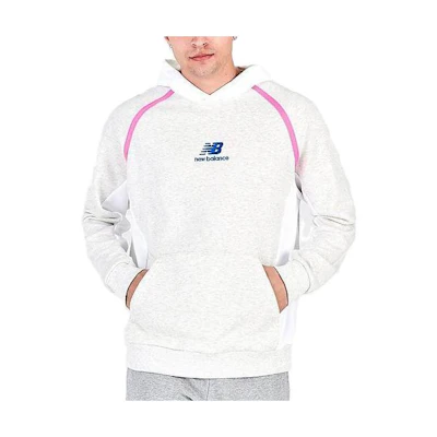 New Balance Letter Printed Hoodie White Long Sleeve Sweatshirt MT21500-124