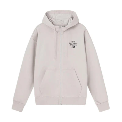 New Balance Letter Zipped Hoodie Jacket Unisex Beige 6DD12033-LBE