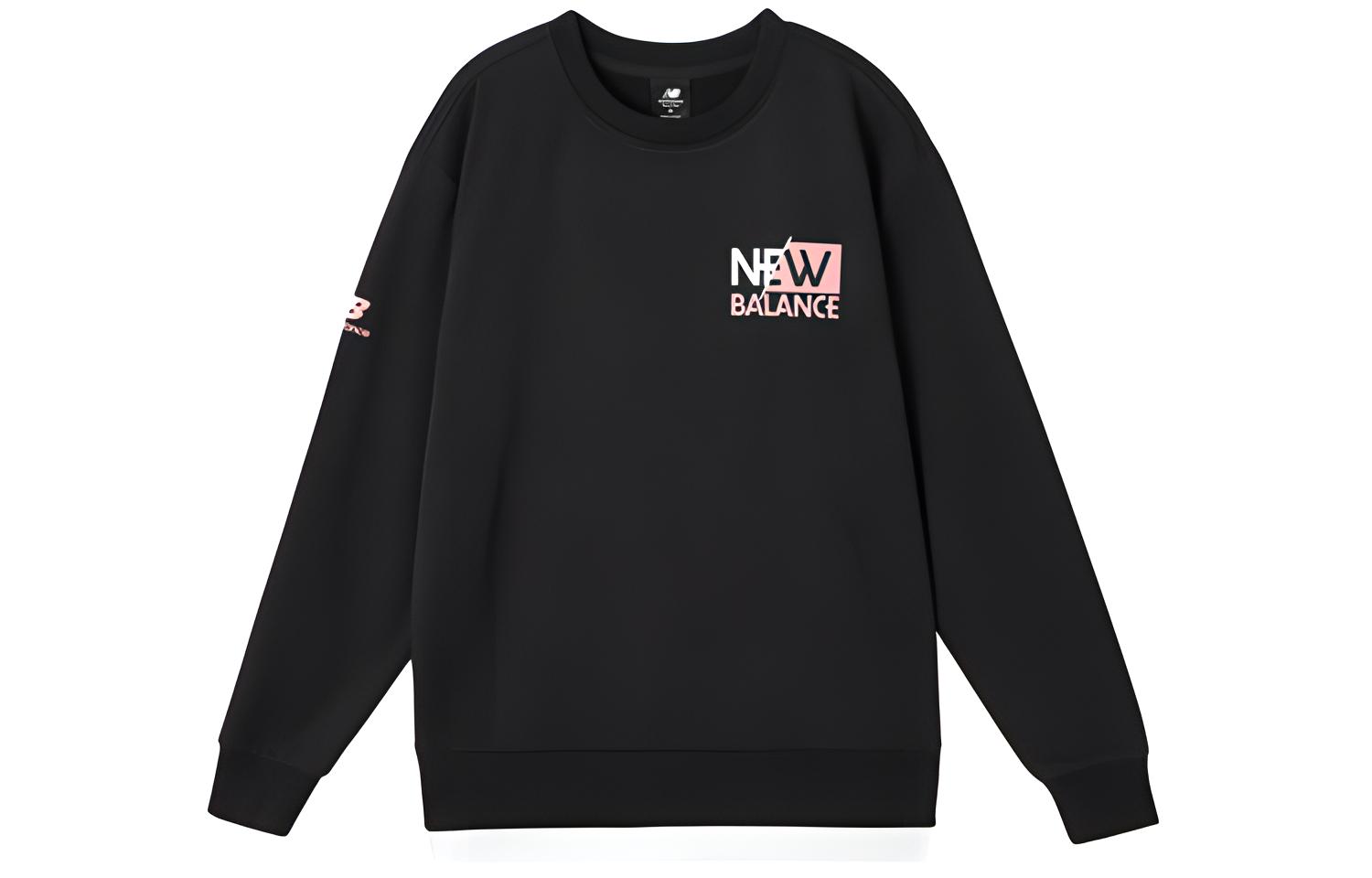 New Balance Lifestyle Pullover Sweatshirt Letter Print Black AMT11314-BK
