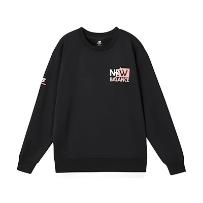 New Balance Lifestyle Pullover Sweatshirt Letter Print Black AMT11314-BK